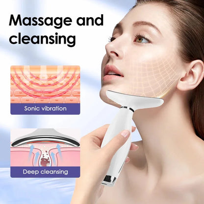 LED Lights Face Neck Vibration Massager
