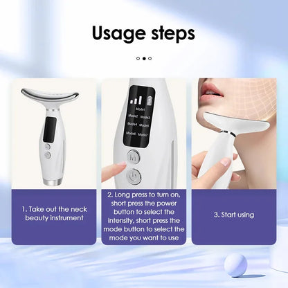 LED Lights Face Neck Vibration Massager