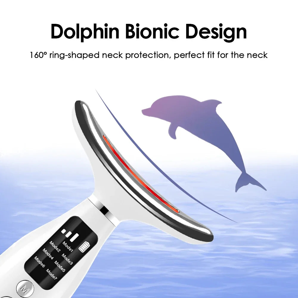 LED Lights Face Neck Vibration Massager